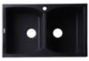Black 32" Drop-In Double Bowl Granite Composite Kitchen Sink Sink Alfi 