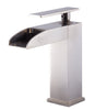Brushed Nickel Single Hole Waterfall Bathroom Faucet Faucets Alfi 