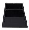Black 46" Double Bowl Granite Composite Kitchen Sink with Drainboard Sink Alfi 