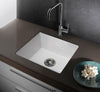 20" White Single Bowl Fireclay Undermount Kitchen Sink