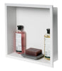 16" x 16" White Matte Stainless Steel Square Single Shelf Bath Shower Niche