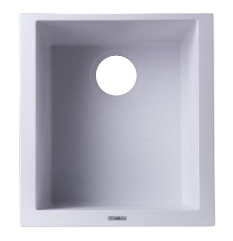 White 17" Undermount Rectangular Granite Composite Kitchen Prep Sink Sink Alfi 